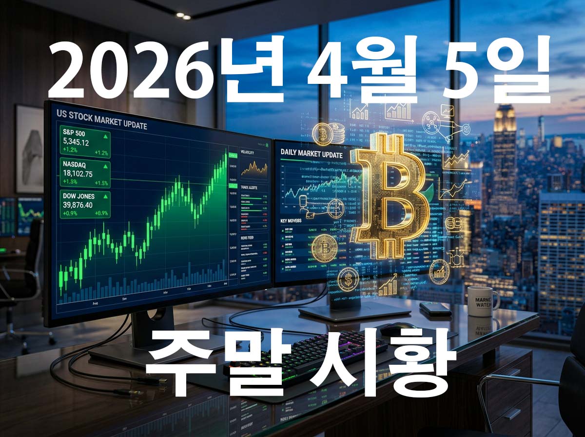 2026년 4월 5일 주말 시황: 이란 리스크·유가 급등·비트코인 극도 공포 총정리